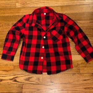 Red and Black Plaid Kids Shirt